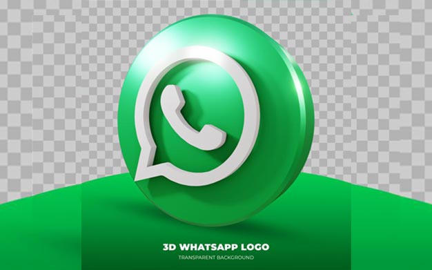 لوگو 3 بعدی واتساپ - 3d rendering of whatsapp logo | گرافیستیم