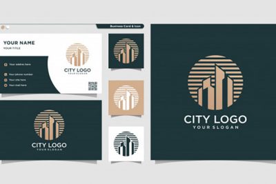 کارت ویزیت و لوگو مشاورین املاک جدید و منحصر به فرد – City logo with new and unique concept and business card design template