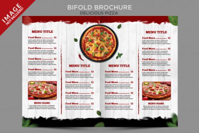 منو فست فود دو لت - Delicious pizza bifold brochure menu