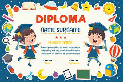 گواهی پایان دوره پیش دبستان - Preschool Diploma Certificate