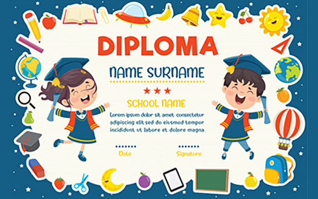 گواهی پایان دوره پیش دبستان - Preschool Diploma Certificate