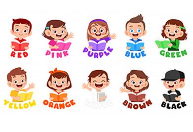 کاراکتر پسر و دختر شاد با لباس های رنگی - Happy school children