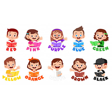 کاراکتر پسر و دختر شاد با لباس های رنگی - Happy school children