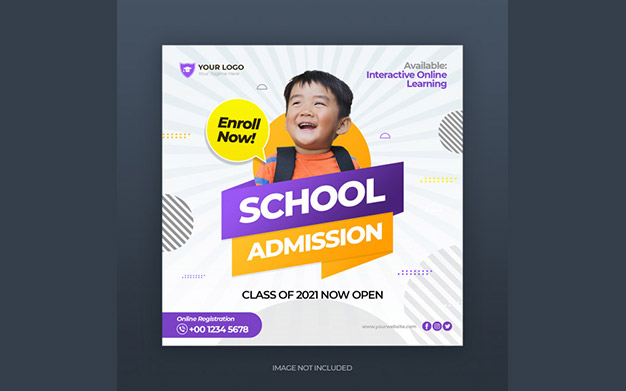 پوستر تبلیغاتی ثبت نام پیش دبستان - Kids School admission