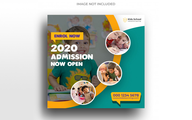 پوستر تبلیغاتی ثبت نام پیش دبستان - Kids School admission