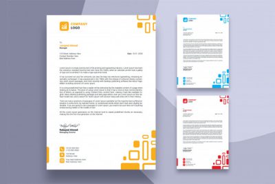 سربرگ A4 چند منظوره - Abstract colorful business letterhead