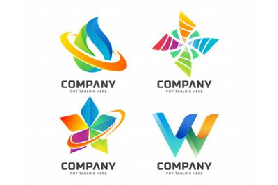 مجموعه لوگو چند منظوره شرکتی – Abstract colorful logo collection