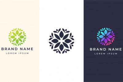 کارت ویزیت و لوگو چند منظوره - Flower logo modern gradient