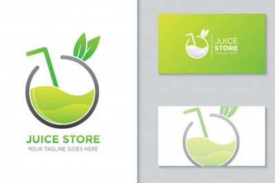 کارت ویزیت و لوگو آبمیوه فروشی و کافه – Apple juice logo and business card