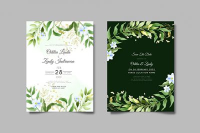 کارت دعوت مراسم - Beautiful floral watercolor wedding