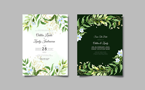 کارت دعوت مراسم - Beautiful floral watercolor wedding