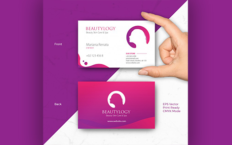 کارت ویزیت و لوگو مناسب سالن زیبایی - Beauty salon logo and business card