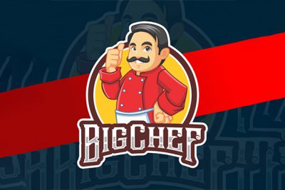 لوگو سرآشپز رستوران چند منظوره – Big chef mascot character logo