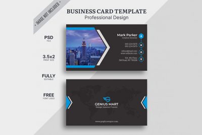 کارت ویزیت شرکتی - Blue elegant corporate card