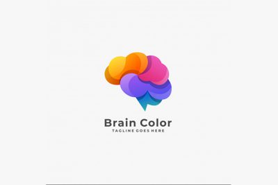 لوگو مغز - Brain color with cold logo