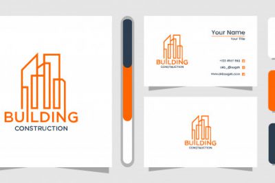 کارت ویزیت و لوگو عمرانی و ساختمانی – Building logo line concept and business card