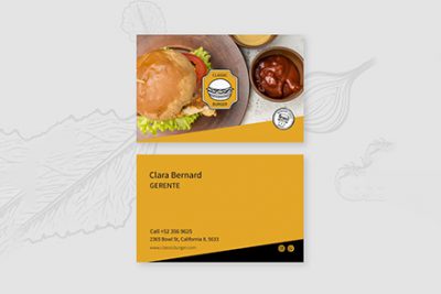 کارت ویزیت و لوگو فست فود - Burgers restaurant business card