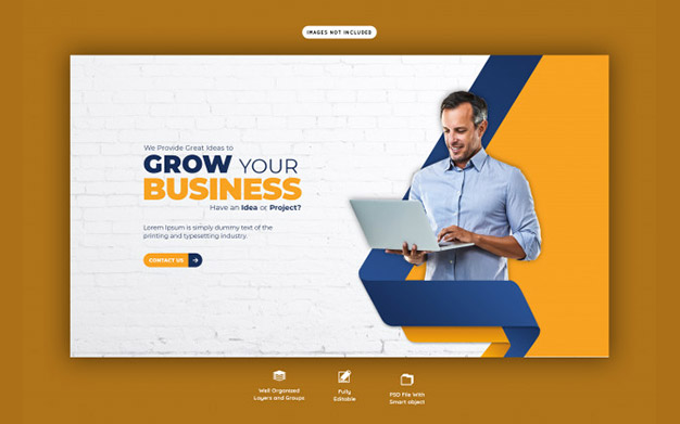 بنر تبلیغاتی وب سایت تجاری و شرکتی - Business promotion and corporate web banner