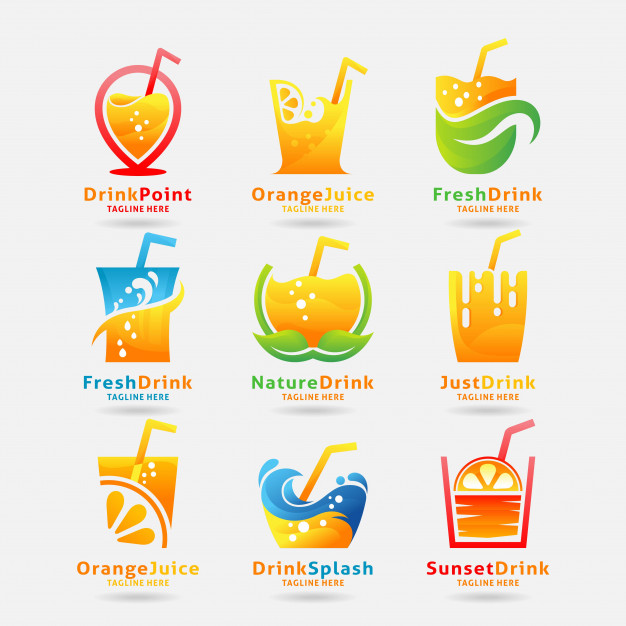 مجموعه لوگو آبمیوه و نوشیدنی – Collection of fresh drink logo