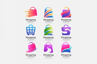 مجموعه لوگو سبد خرید - Collection of shopping bag logo