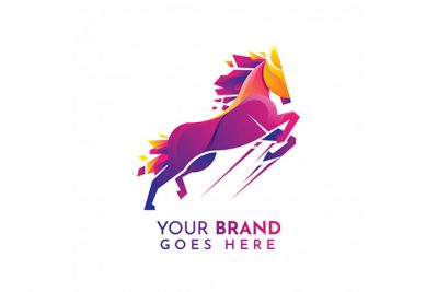 لوگو چند منظوره با نماد اسب - Colorful and modern horse logo