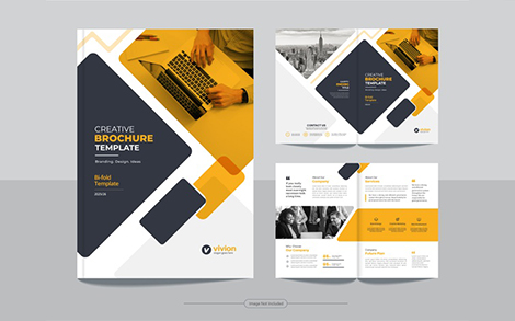 بروشور دو لت چند منظوره - Corporate business bifold brochure