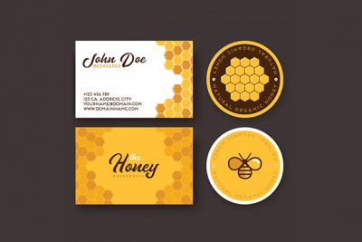 کارت ویزیت و لوگو برای تولید کننده عسل - Corporate identity producing bee honey