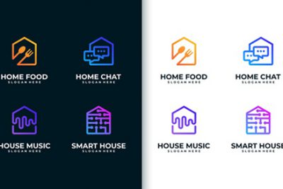 مجموعه لوگو خانه - Creative colorful house logo