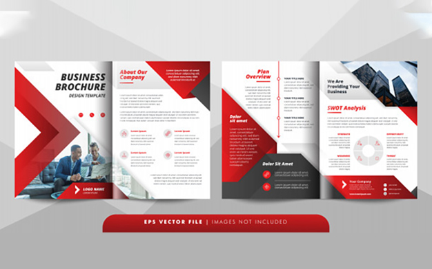 بروشور شرکتی A4 دو لت - Creative corporate business brochure