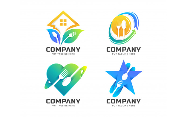 مجموعه لوگو قاشق و چنگال چند منظوره – Creative spoon & fork logo