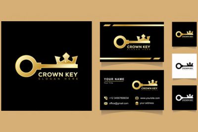 کارت ویزیت و لوگو مشاورین املاک – king key real estate logo design