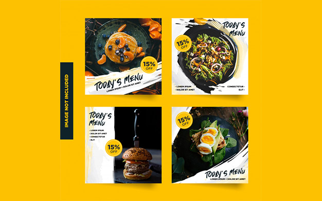 بنر تبلیغ رستوران و آشپزی مناسب اینستاگرام – Culinary menu social media promo