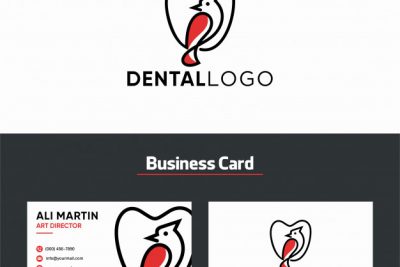 لوگو دندان پزشکی – Set of dental implant logo design