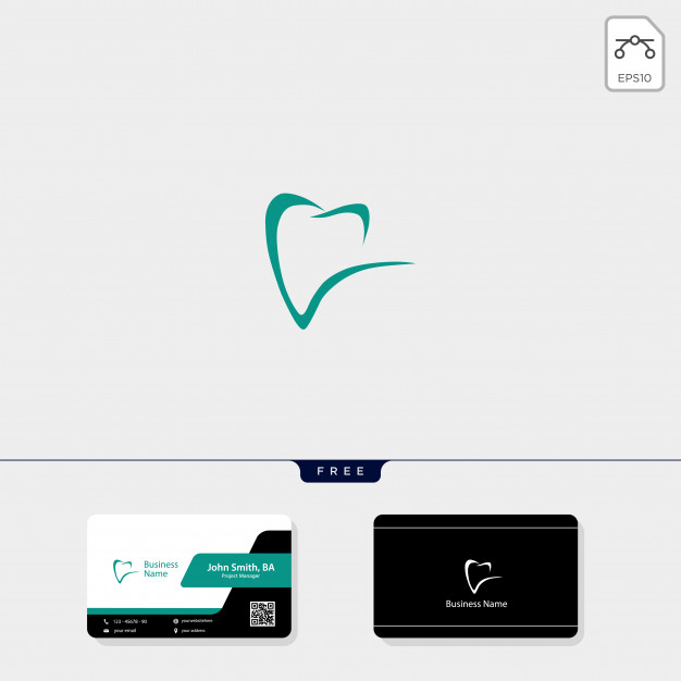 کارت ویزیت و لوگو چند منظوره دندان پزشکی – Dental logo and business card