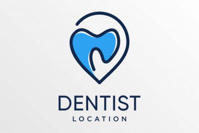 لوگو دندان پزشکی – Dentist location logo with line art