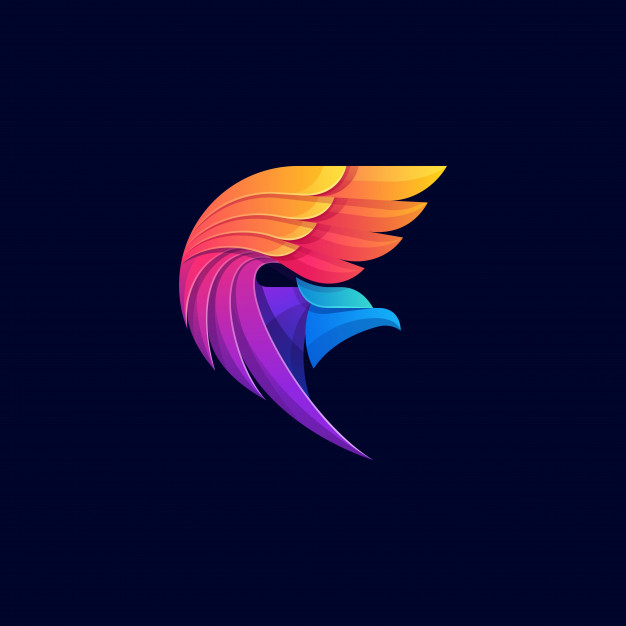 لوگو هندسی عقاب – Eagle colorful geometric logo