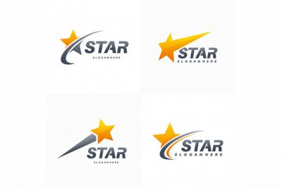 مجموعه لوگو ستاره پرسرعت – Elegant fast star logo set