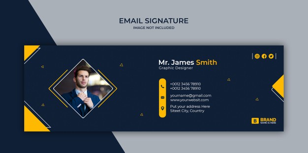 طرح قالب امضا و پاورقی ایمیل – Email signature template design