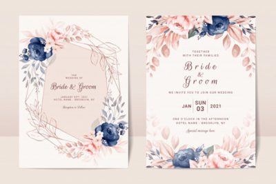 کارت دعوت مراسم - Floral wedding invitation