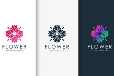 کارت ویزیت و لوگو چند منظوره - Flower logo modern gradient