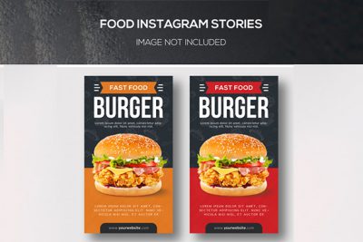 بنر تبلیغ فست فود - Food instagram stories