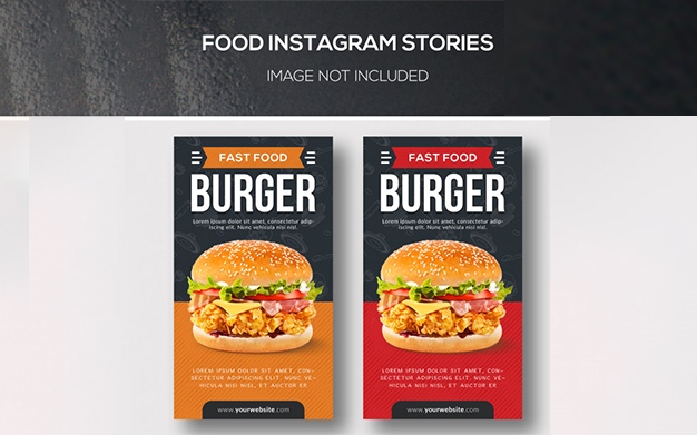 بنر تبلیغ فست فود - Food instagram stories
