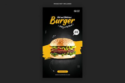 بنر تبلیغ رستوران و فست فود مناسب اینستاگرام - Food menu and restaurant instagram story