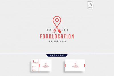 کارت ویزیت و لوگو رستوران و فست فود – Food logo icon element