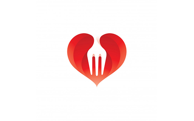لوگو چنگال چند منظوره غذا – Fork food and heart love logo