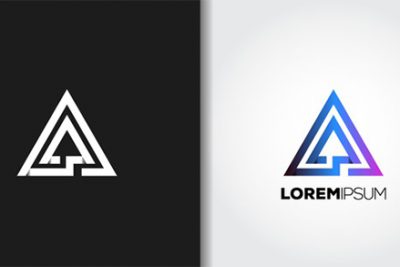 لوگو حرف A مثلثی – Geometric triangle elegant logo