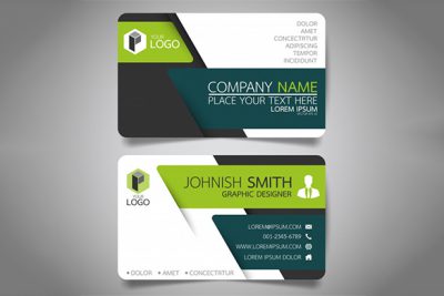 کارت ویزیت و لوگو چند منظوره – Green and black layout business card