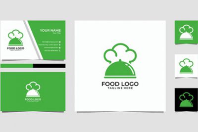 کارت ویزیت و لوگو چند منظوره غذای سبز – Green food logo and business card