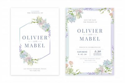 کارت دعوت مراسم - Floral wedding invitation card