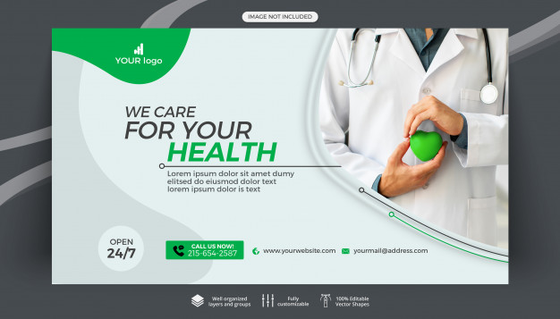 بنر تبلیغاتی وب سایت پزشکی - Healthcare medical web banner